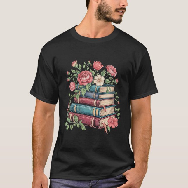 Lärare Bok Älskare Back to school Wildblommor T Shirt (Framsida)