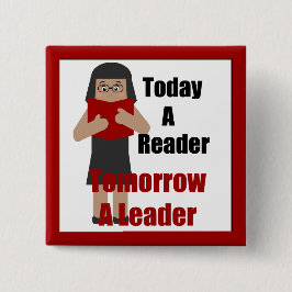 Lärare Bok Älskare Gal Reader Leader Button 2 Knapp