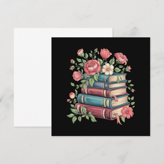 Lärare Bokälskare Tillbaka till skolan Vildblommor Inbjudningar (Fram/baksida)