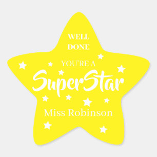 Lärare Bra gjort Du är en SuperStar Stjärnformat Klistermärke