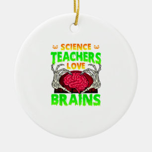 Lärare Brains Skeleton Hand Heart Halloween Julgransprydnad Keramik