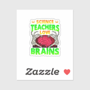 Lärare Brains Skeleton Hand Heart Halloween Klistermärken