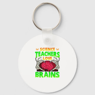 Lärare Brains Skeleton Hand Heart Halloween Nyckelring