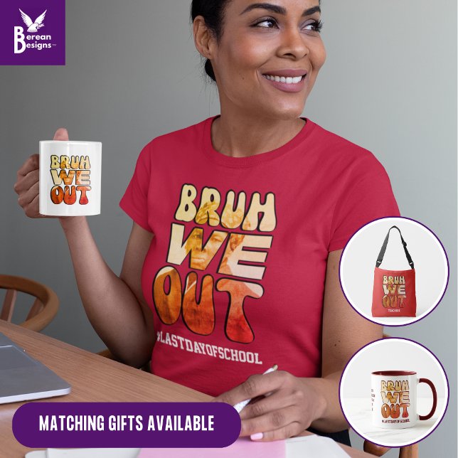 Lärare BRUH VI UT Jittelfte Harriet Tubman T Shirt (Juneteenth Teacher shirt saying BRUH WE OUT to celebrate #lastdayofschool. Shop the Collection.)