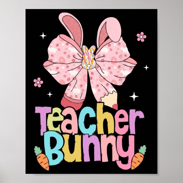 Lärare Bunny Bow Pencil Påsk Days Resurrecension Poster (Framsidan)
