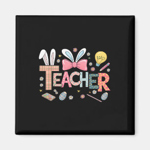 Lärare Bunny Påsk Funny Påsk Tee for Teacher Magnet