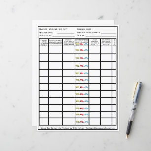 Lärare Buss Duty Driver Pickup Student List