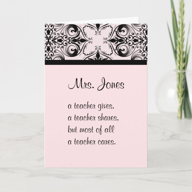 Lärare Cares Greeting Card Kort (Framsida)