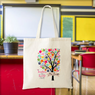 Lärare Colorful äpple Träd tack för din gåva Tygkasse