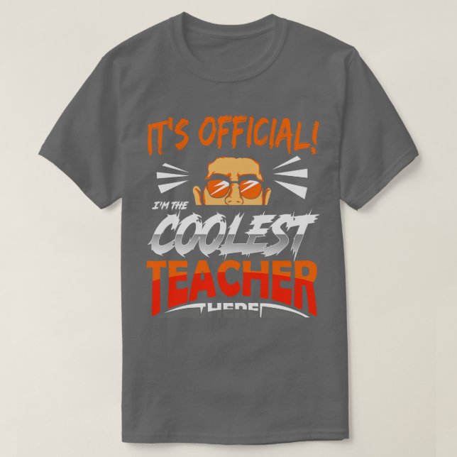 Lärare Coolest Teacher T Shirt (Design framsida)