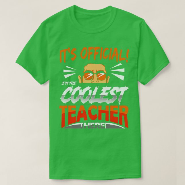Lärare Coolest Teacher T Shirt (Design framsida)