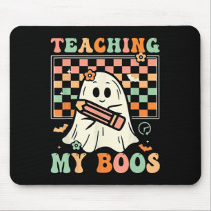 Lärare Cute Ghost Groovy Teacher Halloween Teachi Musmatta