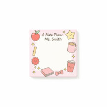 Lärare Cute Rosa Personalize Post IT Sticky Notes