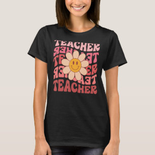 Lärare Daisy Flowers Retro Groovy 70:e Alla hjärta T Shirt