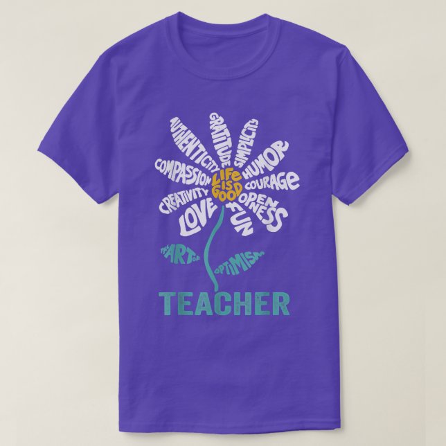 Lärare Daisy Teach School Sunblomma T Shirt (Design framsida)