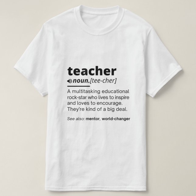 lärare definition, lärare definition rolig t shirt (Design framsida)