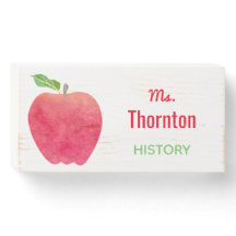 Lärare Desk Classroom Apple Personlig Namn