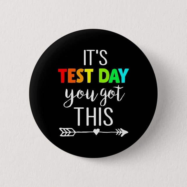 Lärare det är testdagen du Har testdagen. Knapp (Framsida)