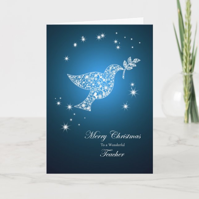 Lärare, Dove of peace jul card Helgkort (Framsida)