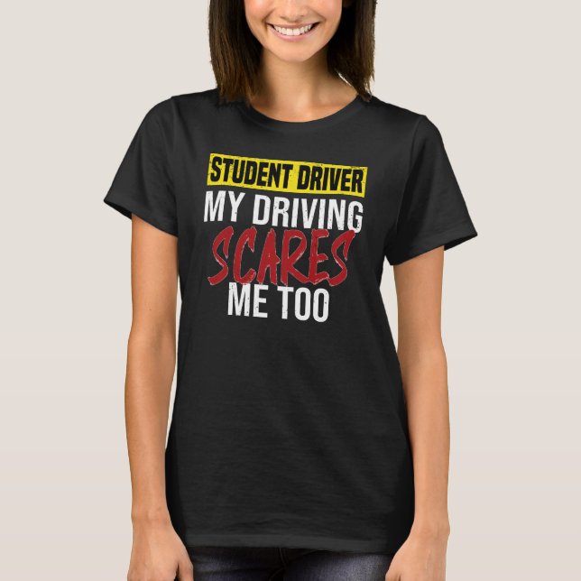 Lärare Driving School Körkort Novice T Shirt (Framsida)