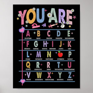 Lärare Du Är Bokstäver Alfabetet Lär Dig Abcs Till Poster