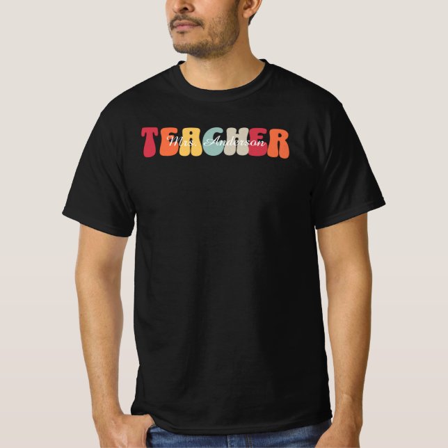 Lärare-Education-Teaching-Retro-Funny T Shirt (Framsida)