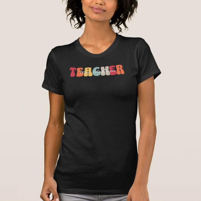 Lärare-Education-Teaching-Retro-Funny T Shirt (Framsida)