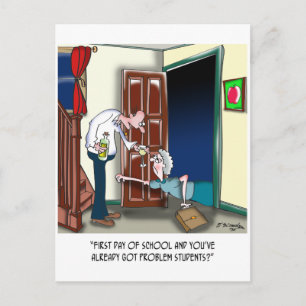 Lärare efter första skoldagen vykort