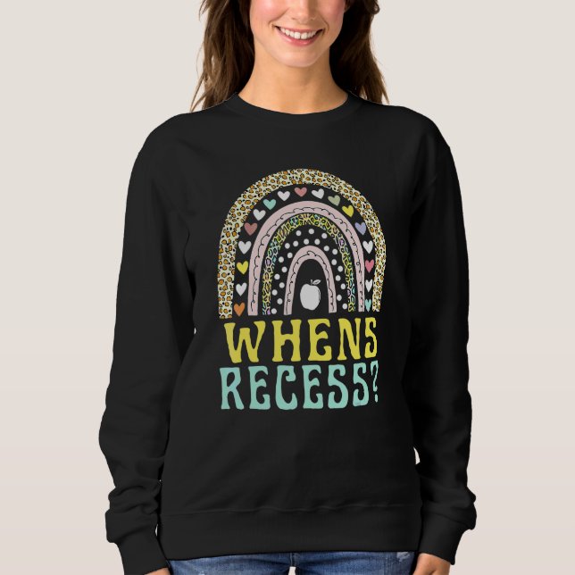 Lärare Elev Regnbåge Söt Sarksatisk När Raster T Shirt (Framsida)