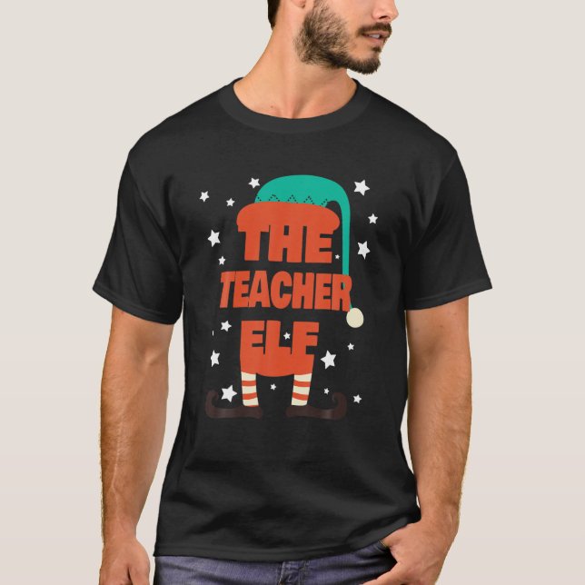 Lärare Elf jul Pajama - Lärare Matching Fa T Shirt (Framsida)