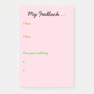 Lärare- eller studentåterkoppling post-it block