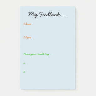 Lärare- eller studentåterkoppling post-it block