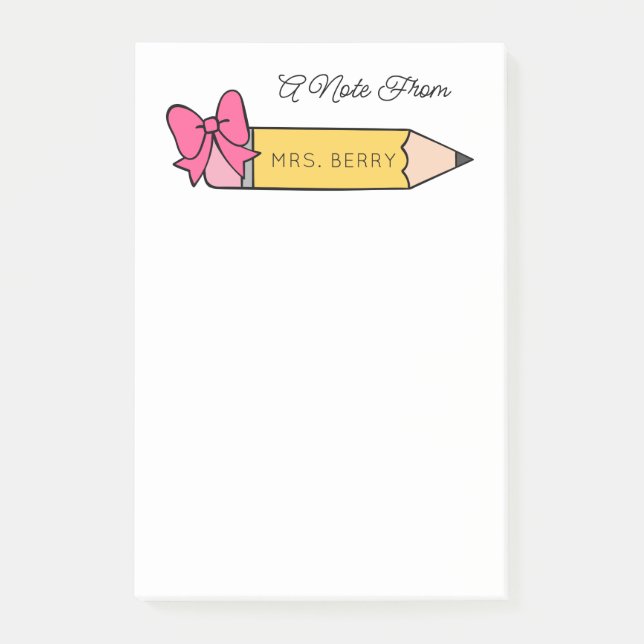 Lärare en anteckning från pennan post-it block (Framsida)