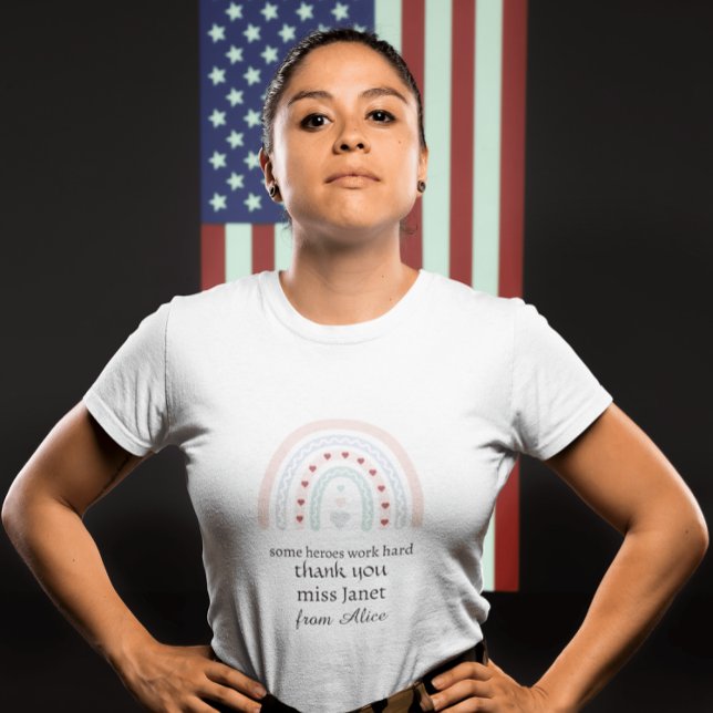 Lärare Enkel jul tack regnbåge present T Shirt (Skapare uppladdad)