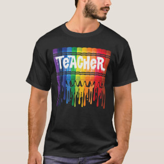 Lärare, få dig till Crayon Rainbow Teacher T Shirt