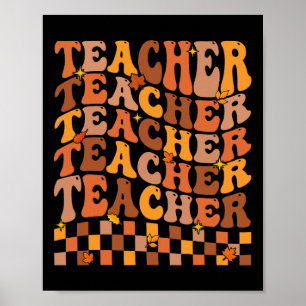 Lärare Fall Autumn Vibes Back to school Maple Lea Poster