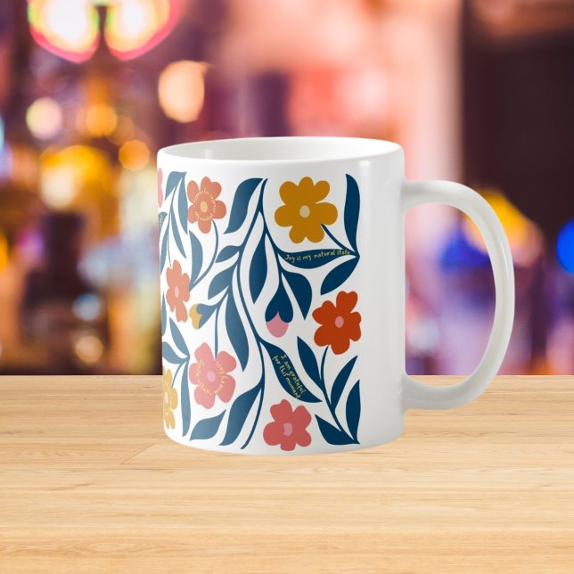 Lärare Folkkonst Gåva, Boho Blommig Citat för Lära Kaffemugg (Skapare uppladdad)