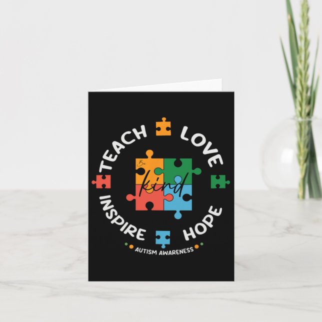Lärare för autism Teach Hope Kärlek Inspire Kort (Framsida)