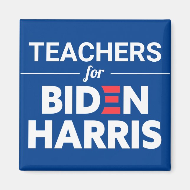 Lärare för Biden Harris Anpassningsbar Text Blue Magnet (Framsidan)