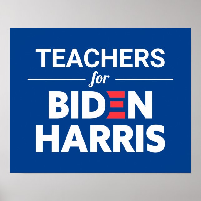 Lärare för Biden Harris Anpassningsbar Text Blue Poster (Framsidan)