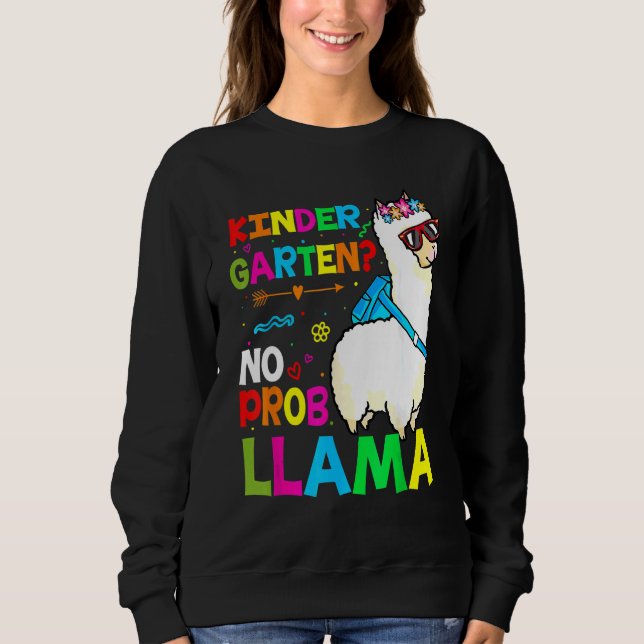 Lärare för förskoleklass Regnbåge Inget Prob Llama T Shirt (Framsida)