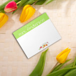 Lärare för grönt av vildblommor i vintage anteckningsblock<br><div class="desc">Anteckningsblock av botanisk blomma med gult orange,  rött vattenfärg. Personlig Stationery för lärare. Lägg till ditt namn.</div>
