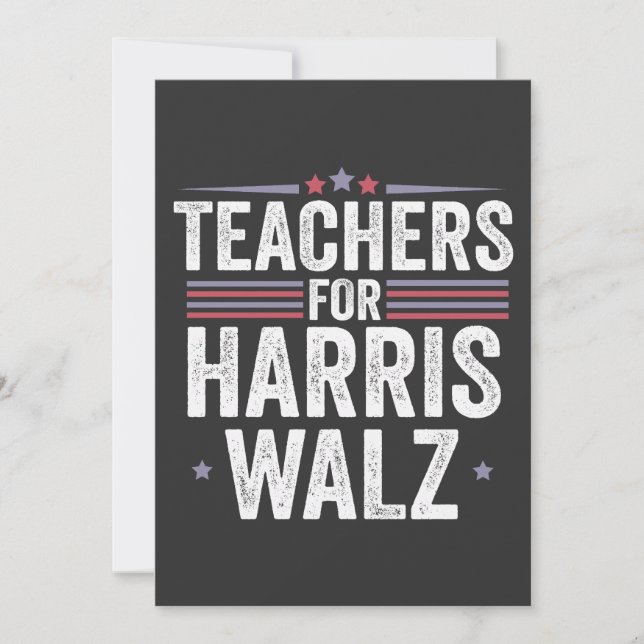 Lärare för Harris Walz 2024 Val Kamala Tim Inbjudningar (Framsida)