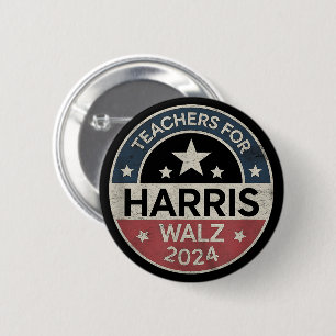 Lärare För Kamala Harris Tim Walz 2024 Knapp
