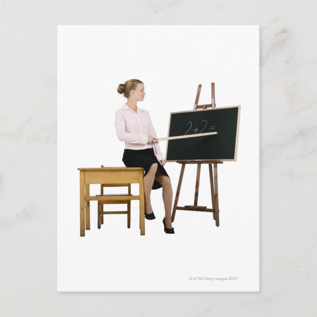 Lärare för kvinnlig lärare vid Chalkboard Vykort (Framsida)