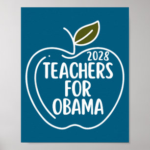 Lärare För Obama 2028 Politiska Utbildare T-shirt Poster