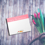 Lärare för rosa av vildblommor i vintage anteckningsblock<br><div class="desc">Anteckningsblock av botanisk blomma med gult orange,  rött vattenfärg. Personlig Stationery för lärare. Lägg till ditt namn.</div>