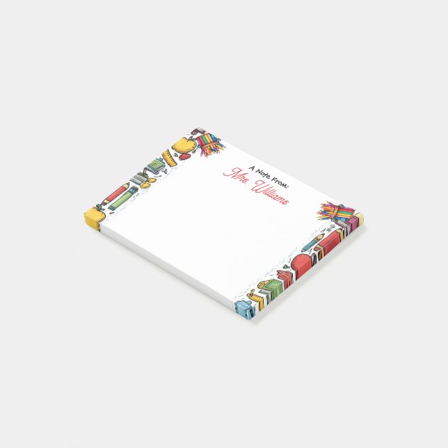 Lärare för skolleveranser post-it block (Vinklad)