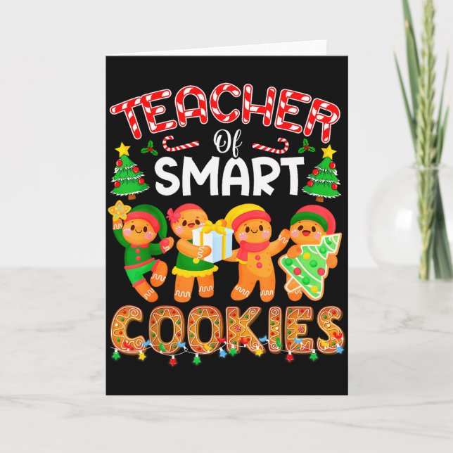 Lärare för smarta kakor jul söta pepparkakor kort (Framsida)