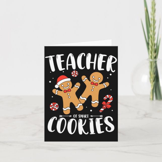 Lärare för smarta kakor pepparkakor jul kort (Framsida)